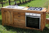 Linear kitchen 200x65xh87 cm INDUSTRIAL / COUNTRY style ALL in solid wood COMPLETE WITH APPLIANCES + MIRROR 80xh200 cm