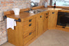 Cucina angolare stile INDUSTRIAL / COUNTRY TUTTO legno massello con predisposizione elettrodomestici misure 300x200x65xh87 cm