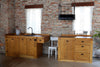 Linear kitchen 185+125x65xh85 cm + Sideboard / Showcase + INDUSTRIAL / COUNTRY style table in solid wood with preparation for household appliances