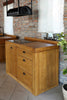 Linear kitchen 185+125x65xh85 cm + Sideboard / Showcase + INDUSTRIAL / COUNTRY style table in solid wood with preparation for household appliances