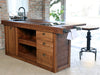 Kitchen island with INDUSTRIAL style BAR counter in solid wood, provision for appliances, optional stool 200x100xh100 cm