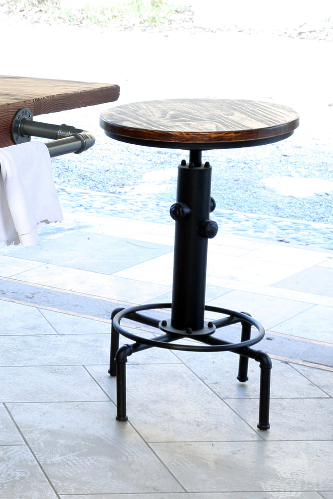 Isola Cucina con bancone da BAR stile INDUSTRIAL legno massello predisposizione elettrodomestici sgabello opzionale 200x100xh100 cm