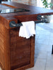 Isola Cucina con bancone da BAR stile INDUSTRIAL legno massello predisposizione elettrodomestici sgabello opzionale 200x100xh100 cm