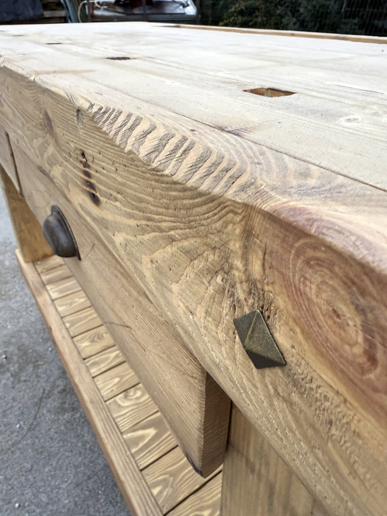Isola Cucina | Consolle stile Banco da  Falegname RUSTICO mod. Tiziano in legno massello 150x63xh95cm