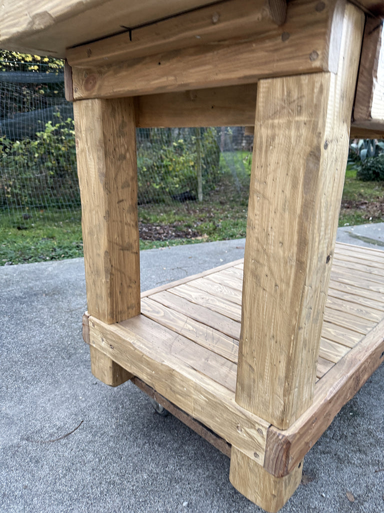 Isola Cucina | Consolle stile Banco da  Falegname RUSTICO mod. Tiziano in legno massello 150x63xh95cm