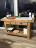 Isola Cucina | Consolle stile Banco da  Falegname RUSTICO mod. Tiziano in legno massello 150x63xh95cm