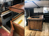 Isola Cucina BARCA in stile INDUSTRIAL in legno massello +2 lavelli e rubinetto senza elettrodomestici misure 200x120xh100 cm