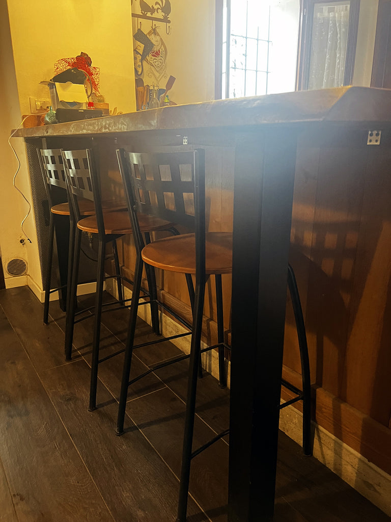 Isola Cucina con bancone BAR 240x80xh90 cm + colonna 60x70xh210 cm stile COUNTRY legno massello predisposizione elettrodomestici