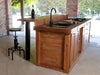 Isola Cucina con bancone BAR 240x80xh90 cm + colonna 60x70xh210 cm stile COUNTRY legno massello predisposizione elettrodomestici