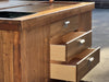 Kitchen island with INDUSTRIAL style BAR counter in solid wood, provision for appliances, optional stool 200x100xh100 cm