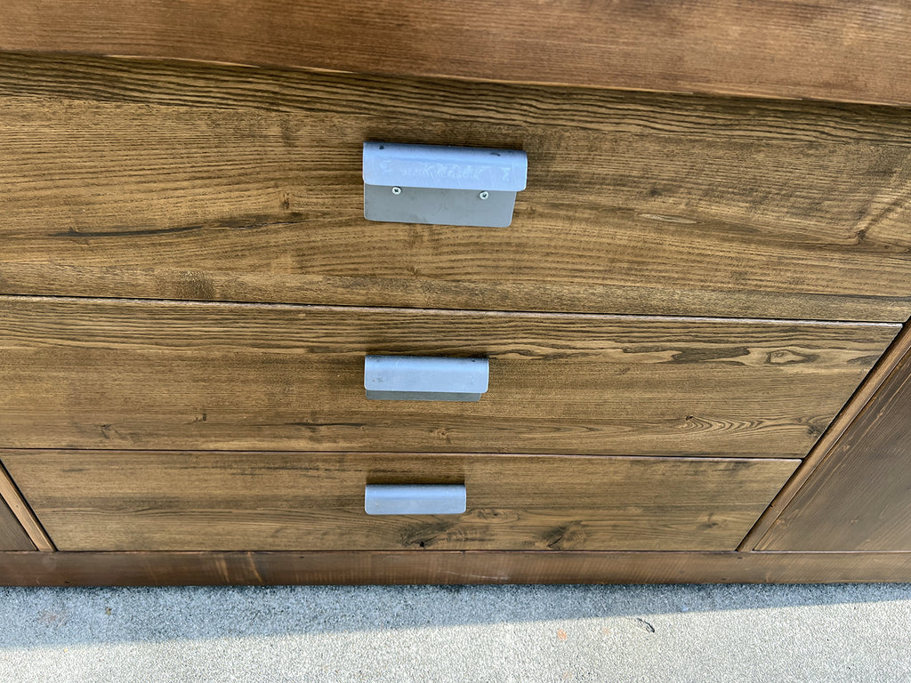 Kitchen island with INDUSTRIAL style BAR counter in solid wood, provision for appliances, optional stool 200x100xh100 cm