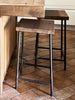 Isola Cucina con piano snack a sbalzo in stile INDUSTRIAL mod. PATRIZIA in legno massello e sgabelli opzionali misure 140x110xh90 cm