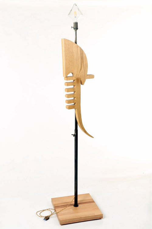 Plant Holz-Stehlampe von DESIGN Sestieri Venezia Vintage Edison-Leuchtsockel 40x40 cm H190 cm UNSERE PRODUKTION