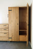 Camera a ponte con mensole testiera a parete + comò e armadio modello TOKIO stile COUNTRY in legno massello di frassino personalizzata e SU MISURA