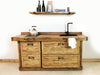 Mini kitchen COUNTRY / INDUSTRIAL style in solid wood complete with sink and mixer and hob included 160x65xh90 cm