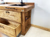 Mini kitchen COUNTRY / INDUSTRIAL style in solid wood complete with sink and mixer and hob included 160x65xh90 cm