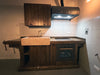 Mini kitchen equipped model MARVIN 2 INDUSTRIAL style in solid wood dimensions 180x63xh90cm
