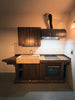 Mini kitchen equipped model MARVIN 2 INDUSTRIAL style in solid wood dimensions 180x63xh90cm