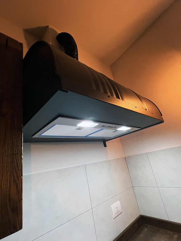 Mini kitchen equipped model MARVIN 2 INDUSTRIAL style in solid wood dimensions 180x63xh90cm