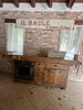 Mini Cucina realizzata su VERO BANCO DA FALEGNAME restaurato in legno massello | lavabo ed elettrodomestici ESCLUSI | misure 212x95xH90 cm