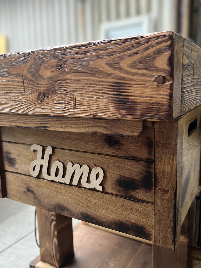 Mini cucina accessoriata modello MARVIN 2 stile INDUSTRIAL in legno massello misure 180x63xh90cm