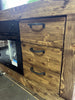 Mini cucina accessoriata modello MARVIN 2 stile INDUSTRIAL in legno massello misure 180x63xh90cm