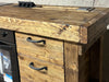 Mini cucina accessoriata modello MARVIN 2 stile INDUSTRIAL in legno massello misure 180x63xh90cm