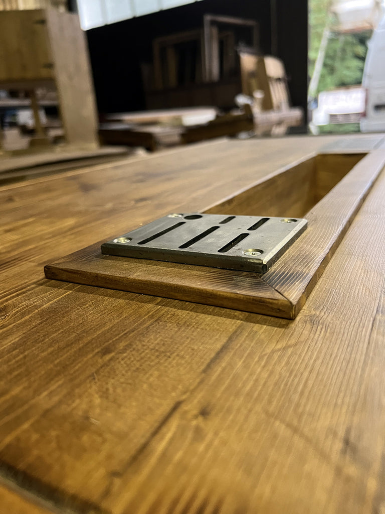 Mini cucina accessoriata modello MARVIN 2 stile INDUSTRIAL in legno massello misure 180x63xh90cm