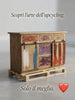Mobile Credenza Madia soggiorno stile INDUSTRIAL legno massello porte scorrevoli e cassetti 160x50xh100 cm