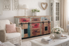 Mobile Credenza Madia soggiorno stile INDUSTRIAL legno massello porte scorrevoli e cassetti 160x50xh100 cm