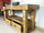 Carpenter style bench for bathroom furniture solid wood natural finish and optional sink 170x60h80cm CUSTOM