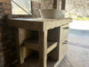 Mobile bagno stile Banco da Falegname GRIGIO SHABBY in legno massello + Lavabo e rubinetto misure 120x55xh80+15cm