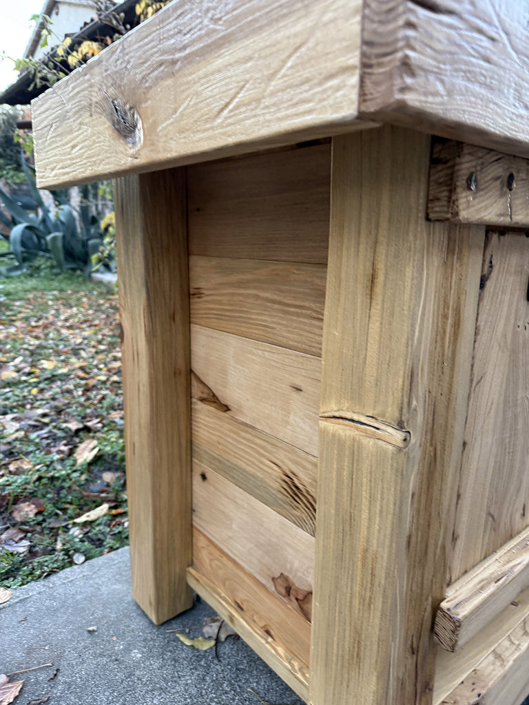 GRETA multifunctional solid wood living room/island/hallway unit – carpenter's bench style, handcrafted and customizable