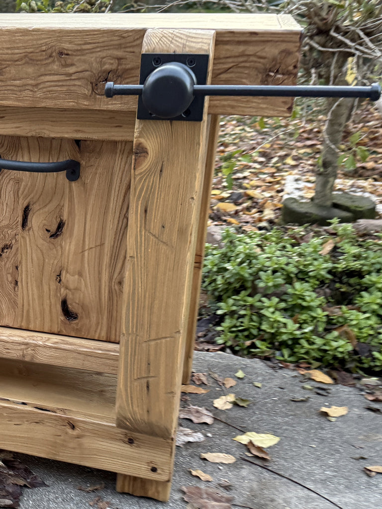 GRETA multifunctional solid wood living room/island/hallway unit – carpenter's bench style, handcrafted and customizable