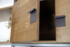 Mobile soggiorno libreria porta TV linea TOKIO stile INDUSTRIAL struttura in ferro ante in frassino massello 320x40xh230cm SU MISURA