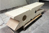 Panca di design MOLLETTA DA BUCATO fuori scala scultura dell'Arte POP in legno massello di abete misure 190x44xh44 cm