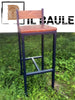 High floor STOOL Bar INDUSTRIAL style solid wood seat tubular iron frame 40x47xh69 cm