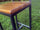 High floor STOOL Bar INDUSTRIAL style solid wood seat tubular iron frame 40x47xh69 cm