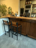 High floor STOOL Bar INDUSTRIAL style solid wood seat tubular iron frame 40x47xh69 cm