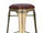 Sgabello alto H. 77 cm tipo BAR PUB stile INDUSTRIAL in metallo e seduta in ecopelle – finitura ottone anticato