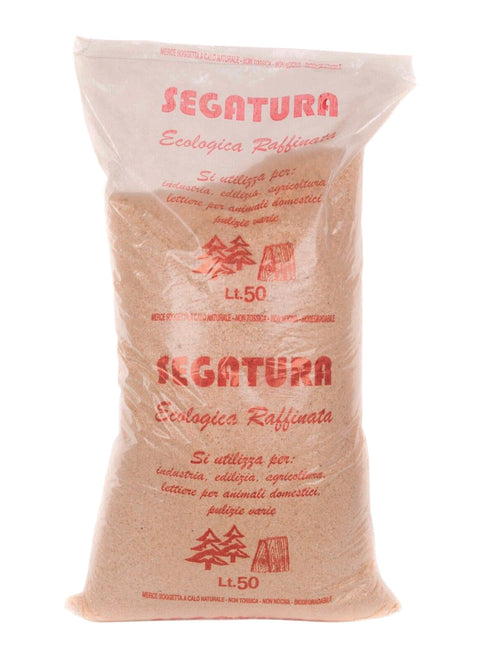 SEGATURA in legno naturale in sacco da 50 LT. per uso INDUSTRIALE DOMESTICO EDILIZIA PULIZIA ALLEVAMENTI DI ANIMALI