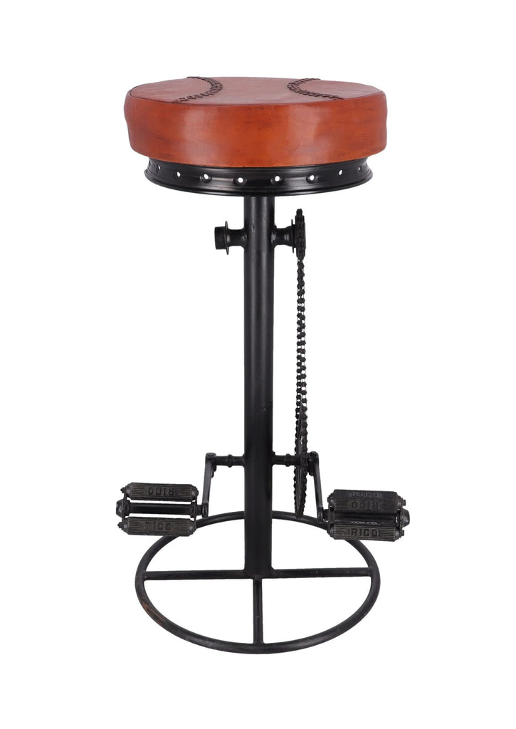Hoher Hocker H. 80 cm BAR PUB Typ Fahrraddesign INDUSTRIE-Stil Metallrahmen und Kunstledersitz