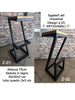 Sgabelli alti Z-01 / Z-02 | Design a “Z” INDUSTRIAL in legno massello e metallo – H.75 cm PERSONALIZZABILI