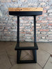 Sgabelli alti Z-01 / Z-02 | Design a “Z” INDUSTRIAL in legno massello e metallo – H.75 cm PERSONALIZZABILI