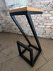 Sgabelli alti Z-01 / Z-02 | Design a “Z” INDUSTRIAL in legno massello e metallo – H.75 cm PERSONALIZZABILI