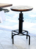 Adjustable screw high stool H. 60/70cm BAR PUB type Round design INDUSTRIAL style