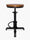 Sgabello H. 52–62 cm regolabile a vite tipo bar/pub – design VINTAGE INDUSTRIAL a molla – struttura in metallo e seduta in legno – finitura nero opaco