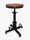 Sgabello H. 52–62 cm regolabile a vite tipo bar/pub – design VINTAGE INDUSTRIAL a molla – struttura in metallo e seduta in legno – finitura nero opaco