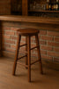 Hoher Hocker H. 65/75 cm BAR PUB COUNTRY-Stil aus Massivholz runde Sitzfläche trapezförmige Struktur ANPASSBAR
