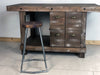 Sgabello alto H. 60/70 cm stile INDUSTRIAL colore NOCE/FLATTING PERSONALIZZABILE E SU MISURA